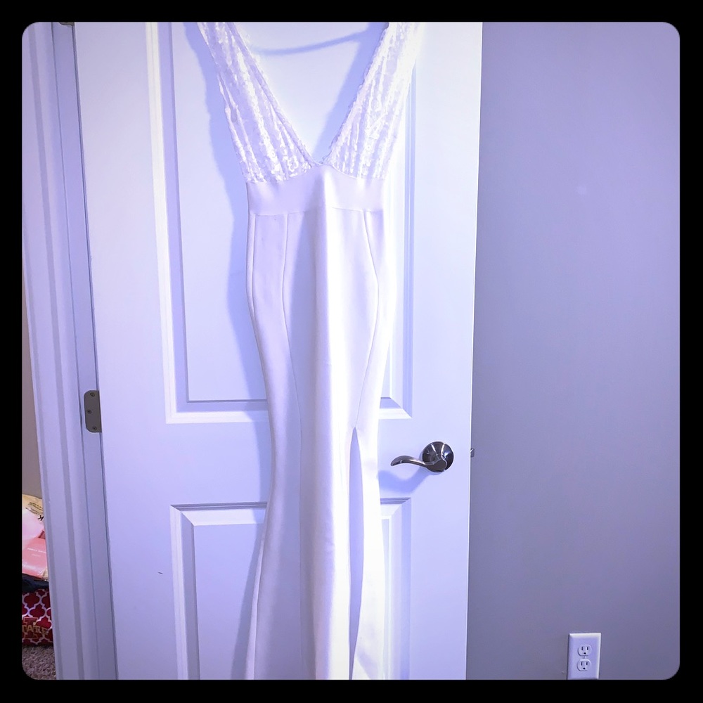 Low v cut wedding dress